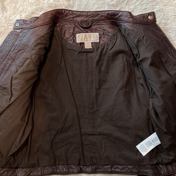 MICHAEL Michael Kors Leather Bomber Jacket PM - Picture 9 of 10